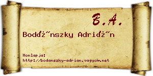 Bodánszky Adrián névjegykártya